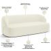 Sofá 3 Lugares Curvo Orgânico Para Sala Living 180cm Barolo L06 Veludo Bege - Lyam Decor