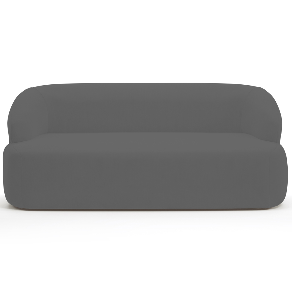 Sofá 3 Lugares Curvo Orgânico Para Sala Living 180cm Barolo L06 Veludo Grafite - Lyam Decor