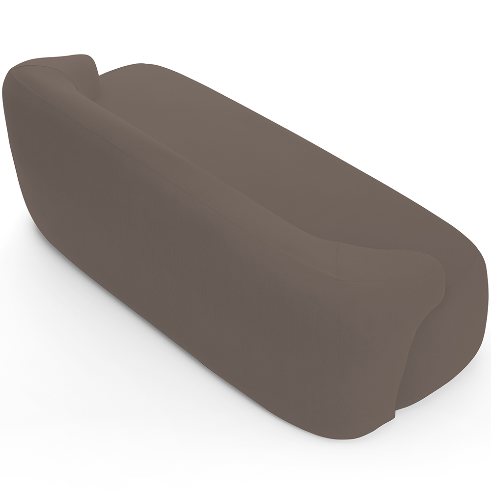 Sofá 3 Lugares Curvo Orgânico Para Sala Living 180cm Barolo L06 Veludo Marrom - Lyam Decor