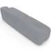 Sofá 3 Lugares Curvo Orgânico Para Sala Living 220cm Barolo L06 Veludo Cinza - Lyam Decor