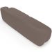 Sofá 3 Lugares Curvo Orgânico Para Sala Living 220cm Barolo L06 Veludo Marrom - Lyam Decor