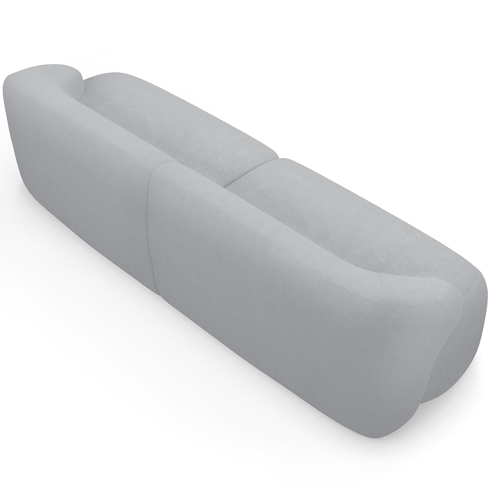 Sofá 3 Lugares Curvo Orgânico Para Sala Living 250cm Barolo L06 Boculê Cinza Escuro - Lyam Decor