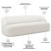 Sofá 3 Lugares Curvo Orgânico Para Sala Living 250cm Barolo L06 Bouclê Branco - Lyam Decor