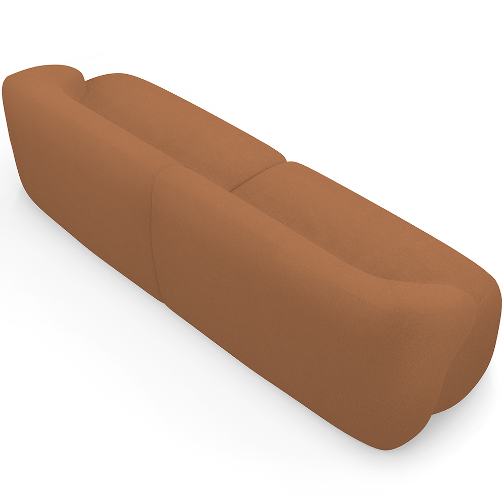 Sofá 3 Lugares Curvo Orgânico Para Sala Living 250cm Barolo L06 Bouclê Terracota - Lyam Decor