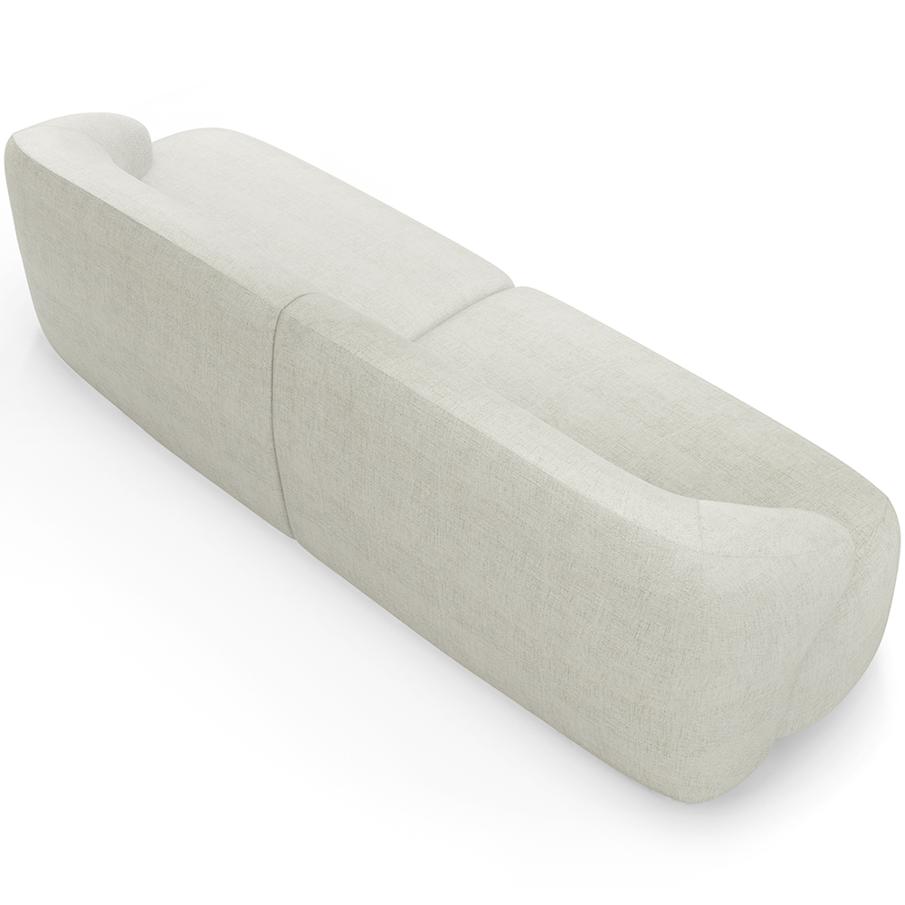 Sofá 3 Lugares Curvo Orgânico Para Sala Living 250cm Barolo L06 Linho Cru - Lyam Decor
