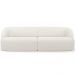 Sofá 3 Lugares Curvo Orgânico com 02 Poltronas Para Sala Living 220cm Barolo L06 Bouclê Branco - Lyam Decor