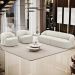 Sofá 3 Lugares Curvo Orgânico com 02 Poltronas Para Sala Living 220cm Barolo L06 Bouclê Off White - Lyam Decor