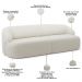 Sofá 3 Lugares Curvo Orgânico com 02 Poltronas Para Sala Living 220cm Barolo L06 Bouclê Off White - Lyam Decor