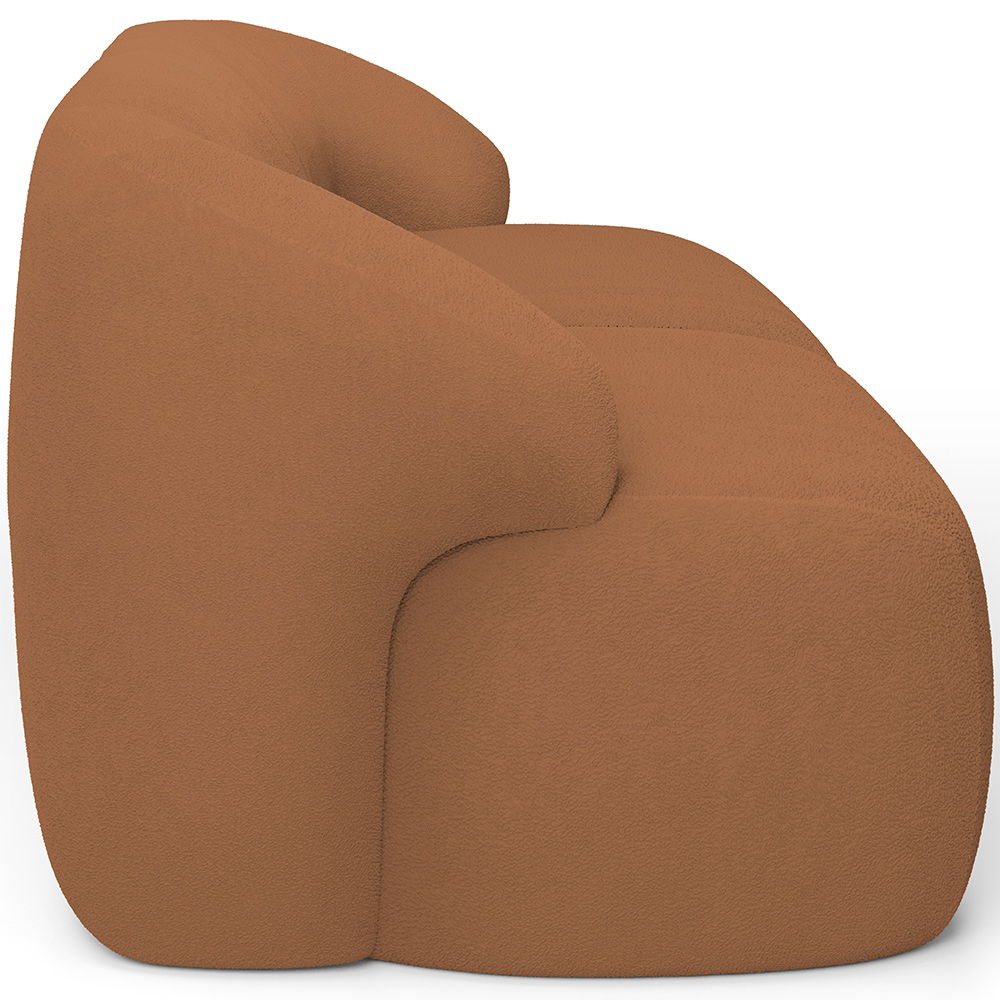 Sofá 3 Lugares Curvo Orgânico com 02 Poltronas Para Sala Living 220cm Barolo L06 Bouclê Terracota  - Lyam Decor
