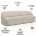 Sofá 3 Lugares Curvo Orgânico com 02 Poltronas Para Sala Living 220cm Barolo L06 Linho Bege TC1-102 - Lyam Decor