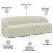 Sofá 3 Lugares Curvo Orgânico com 02 Poltronas Para Sala Living 220cm Barolo L06 Veludo Bege - Lyam Decor