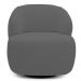 Sofá 3 Lugares Curvo Orgânico com 02 Poltronas Para Sala Living 220cm Barolo L06 Veludo Grafite - Lyam Decor
