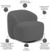 Sofá 3 Lugares Curvo Orgânico com 02 Poltronas Para Sala Living 220cm Barolo L06 Veludo Grafite - Lyam Decor