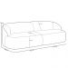 Sofá 3 Lugares Curvo Orgânico com 02 Poltronas Para Sala Living 220cm Barolo L06 Veludo Grafite - Lyam Decor