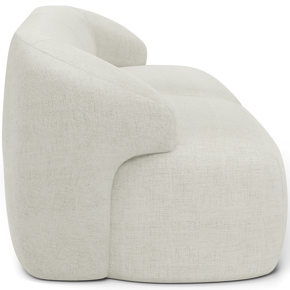 Sofá 3 Lugares Curvo Orgânico com 02 Poltronas Para Sala Living 250cm Barolo L06 Linho Cru - Lyam Decor