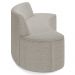 Sofá 3 Lugares Curvo Sala de Estar Living Cancún D02 Bouclê Bege 210 cm B-62 - Lyam Decor