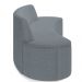 Sofá 3 Lugares Curvo Sala de Estar Living Cancún D02 Bouclê Cinza Escuro 180 cm B-64 - Lyam Decor