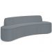 Sofá 3 Lugares Curvo Sala de Estar Living Cancún D02 Bouclê Cinza Escuro 210 cm B-64 - Lyam Decor