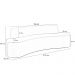Sofá 3 Lugares Curvo Sala de Estar Living Cancún D02 Bouclê Creme 210 cm B-54 - Lyam Decor