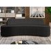 Sofá 3 Lugares Curvo Sala de Estar Living Cancún D02 Bouclê Preto 180 cm B-57 - Lyam Decor