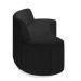 Sofá 3 Lugares Curvo Sala de Estar Living Cancún D02 Bouclê Preto 180 cm B-57 - Lyam Decor