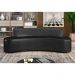 Sofá 3 Lugares Curvo Sala de Estar Living Cancún D02 Couríssimo Preto 210 cm B-159 - Lyam Decor