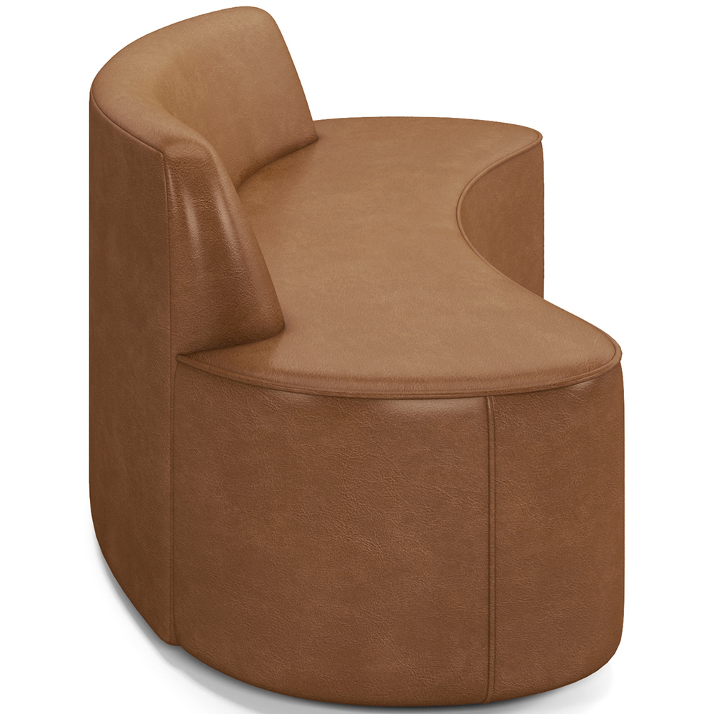 Sofá 3 Lugares Curvo Sala de Estar Living Cancún D02 Couríssimo Whisky 180 cm B-90 - Lyam Decor