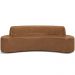 Sofá 3 Lugares Curvo Sala de Estar Living Cancún D02 Couríssimo Whisky 180 cm B-90 - Lyam Decor