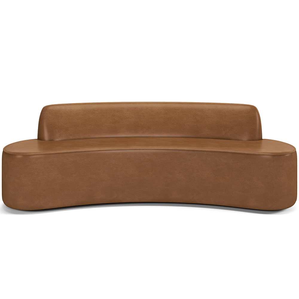 Sofá 3 Lugares Curvo Sala de Estar Living Cancún D02 Couríssimo Whisky 180 cm B-90 - Lyam Decor