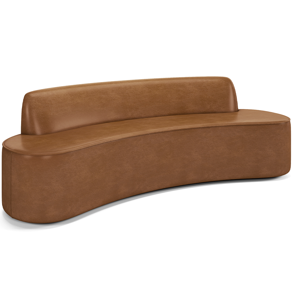 Sofá 3 Lugares Curvo Sala de Estar Living Cancún D02 Couríssimo Whisky 210 cm B-90 - Lyam Decor