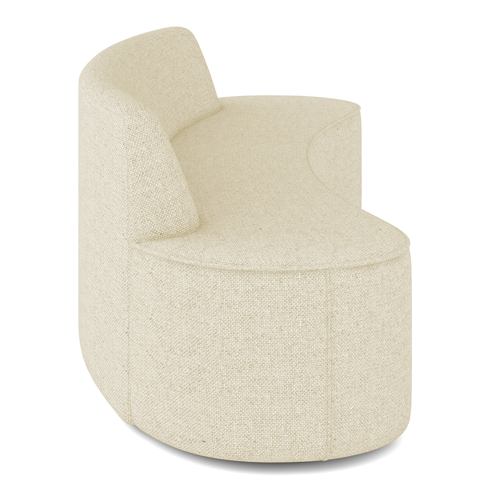 Sofá 3 Lugares Curvo Sala de Estar Living Cancún D02 Linho Bege 210 cm D-463 - Lyam Decor