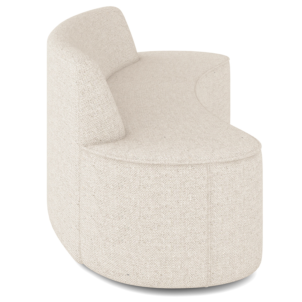 Sofá 3 Lugares Curvo Sala de Estar Living Cancún D02 Linho Cru 180 cm D-461 - Lyam Decor
