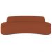 Sofá 3 Lugares Curvo Sala de Estar Living Cancún D02 Linho Terracota 210 cm B-355 - Lyam Decor