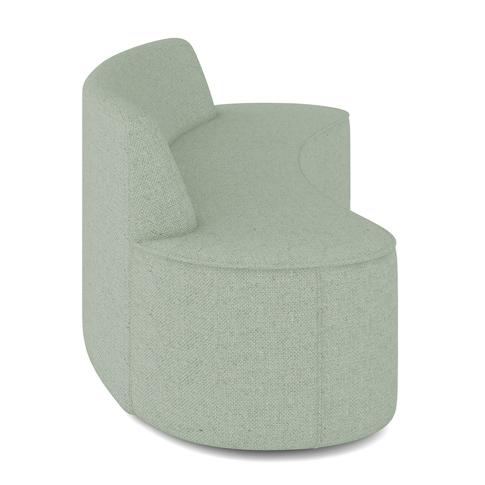 Sofá 3 Lugares Curvo Sala de Estar Living Cancún D02 Linho Verde 180 cm D-477 - Lyam Decor
