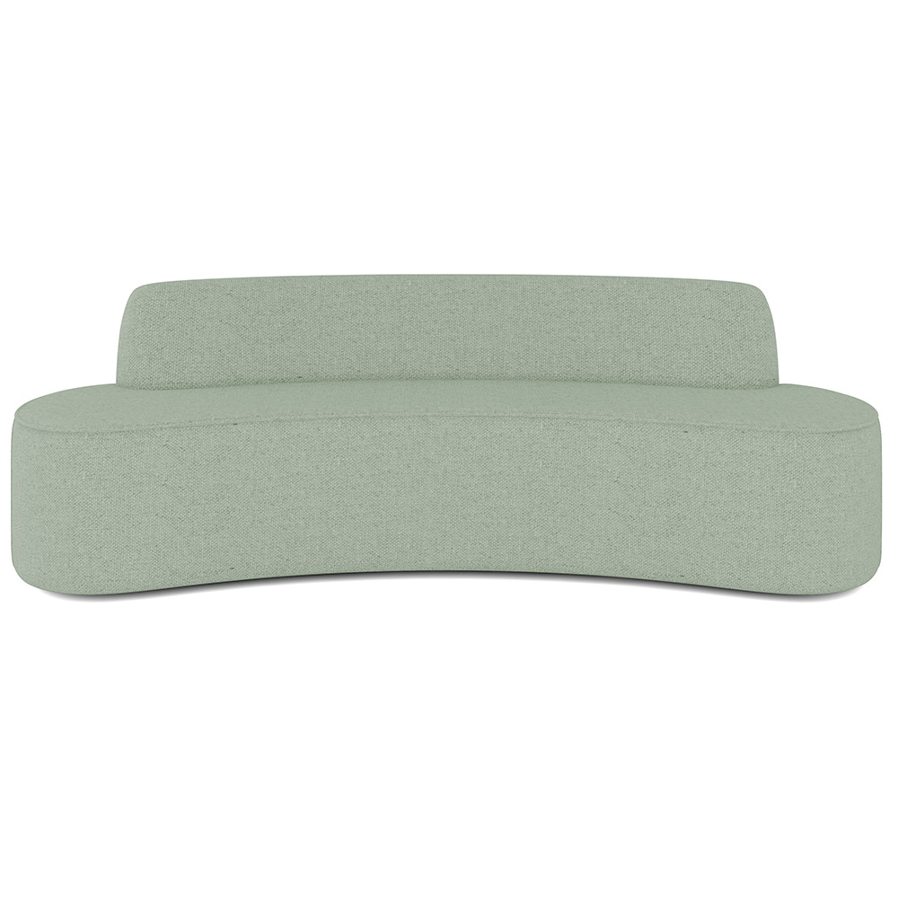 Sofá 3 Lugares Curvo Sala de Estar Living Cancún D02 Linho Verde 180 cm D-477 - Lyam Decor