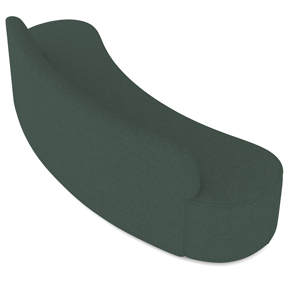 Sofá 3 Lugares Curvo Sala de Estar Living Cancún D02 Linho Verde Musgo 180 cm C-117 - Lyam Decor
