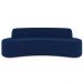 Sofá 3 Lugares Curvo Sala de Estar Living Cancún D02 Veludo Azul Marinho 210 cm C-304 - Lyam Decor