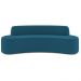 Sofá 3 Lugares Curvo Sala de Estar Living Cancún D02 Veludo Azul Turquesa 210 cm C-170 - Lyam Decor