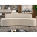 Sofá 3 Lugares Curvo Sala de Estar Living Cancún D02 Veludo Bege 180 cm C-309 - Lyam Decor