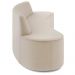Sofá 3 Lugares Curvo Sala de Estar Living Cancún D02 Veludo Bege 180 cm C-309 - Lyam Decor