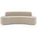 Sofá 3 Lugares Curvo Sala de Estar Living Cancún D02 Veludo Bege 210 cm C-309 - Lyam Decor
