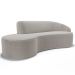 Sofá 3 Lugares Curvo Sala de Estar Living Firenze Direito D02 Bouclê Bege 210 cm B-62 - Lyam