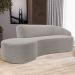 Sofá 3 Lugares Curvo Sala de Estar Living Firenze Direito D02 Bouclê Bege 210 cm B-62 - Lyam