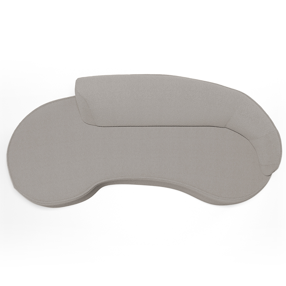 Sofá 3 Lugares Curvo Sala de Estar Living Firenze Direito D02 Bouclê Bege 210 cm B-62 - Lyam