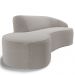 Sofá 3 Lugares Curvo Sala de Estar Living Firenze Direito D02 Bouclê Bege 210 cm B-62 - Lyam