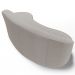 Sofá 3 Lugares Curvo Sala de Estar Living Firenze Direito D02 Bouclê Bege 210 cm B-62 - Lyam