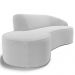 Sofá 3 Lugares Curvo Sala de Estar Living Firenze Direito D02 Bouclê Branco 210 cm B-53 - Lyam