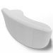 Sofá 3 Lugares Curvo Sala de Estar Living Firenze Direito D02 Bouclê Branco 210 cm B-53 - Lyam