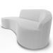Sofá 3 Lugares Curvo Sala de Estar Living Firenze Direito D02 Bouclê Branco 230 cm B-53 - Lyam