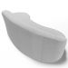 Sofá 3 Lugares Curvo Sala de Estar Living Firenze Direito D02 Bouclê Cinza 210 cm B-56 - Lyam